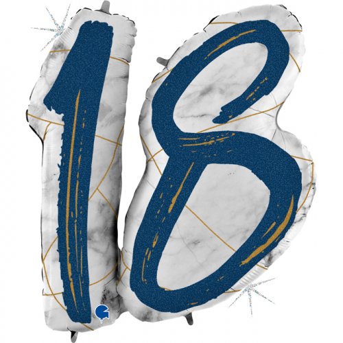Party Balloon 18 Number  Blue  38