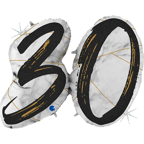 Party Balloon Marble mate 30 Number  Black 43" Foil Balloon 