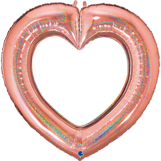 Glitter Linky Rose Gold Heart 41 " Foil Balloon 