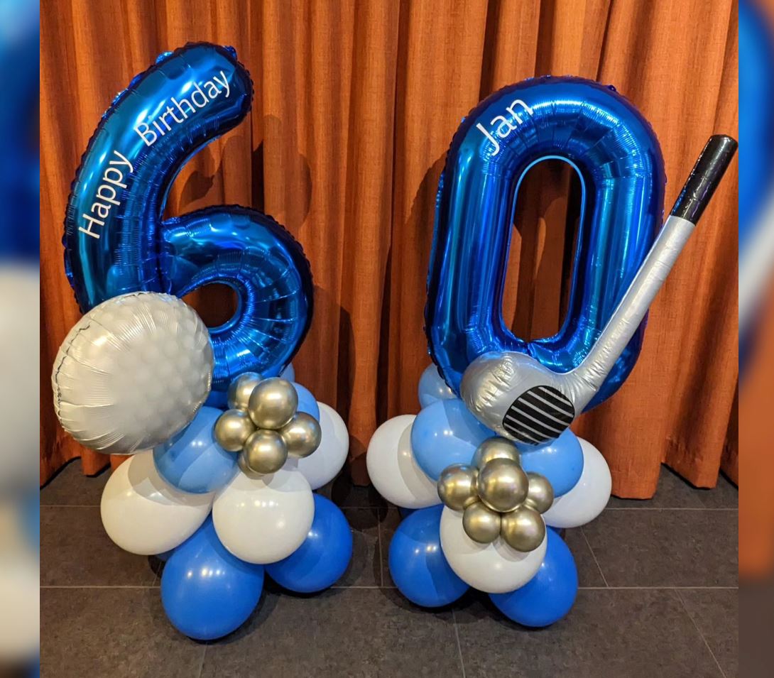 60th Birthday Golf Theme Balloon Bouquet