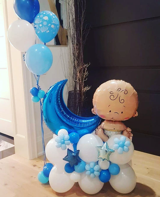 Airloonz Moon, Stars & Baby Boy Balloon Bouquet