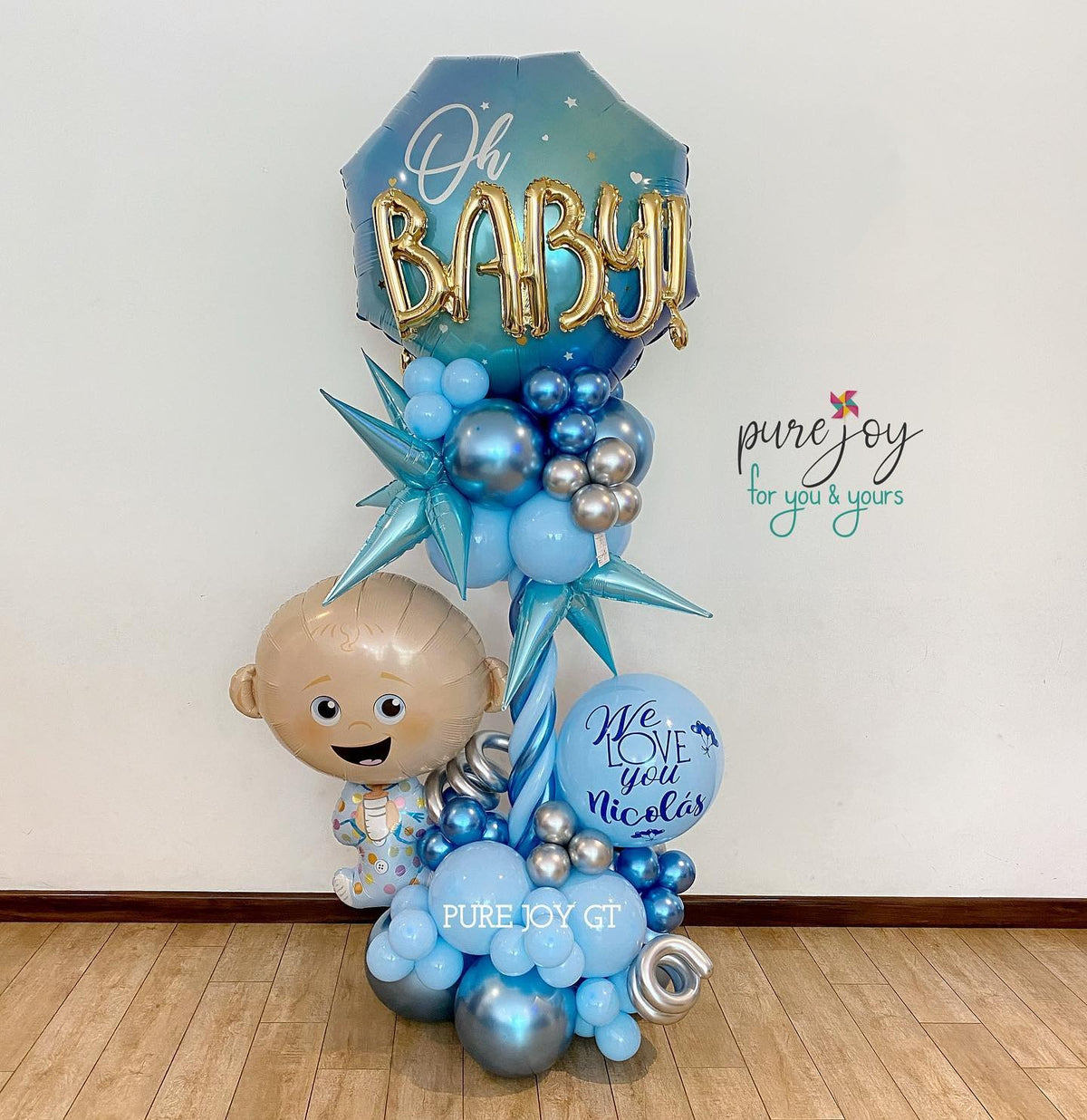 Oh Baby & Baby Boy Balloon Bouquet
