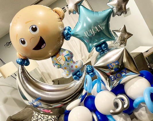 Baby, Moon & Star Balloon Bouquet