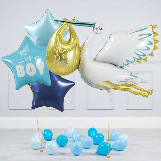 It's A Boy Gender Reveal Stork Balloon Package