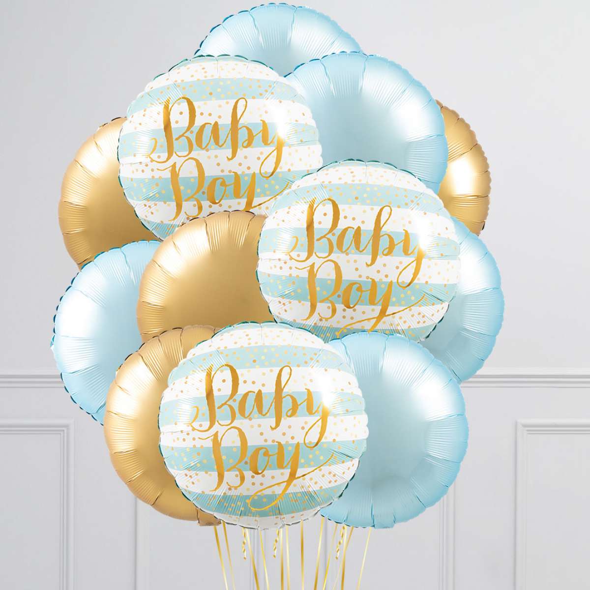 Baby Boy Stripe Inflated Foil  Bouquet