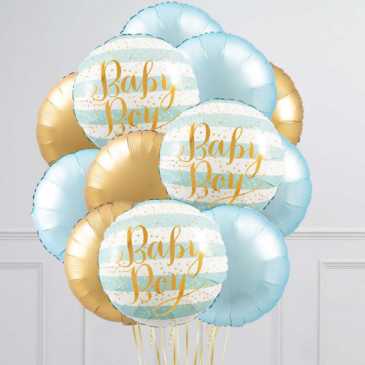 Baby Boy Stripe Inflated Foil  Bouquet