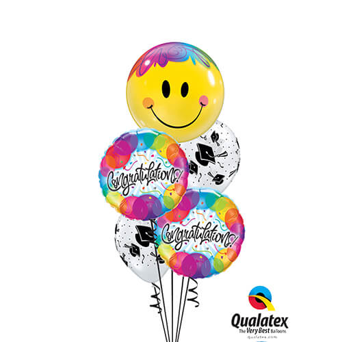 Party Balloon Congrats Smiley Balloons Bouquet