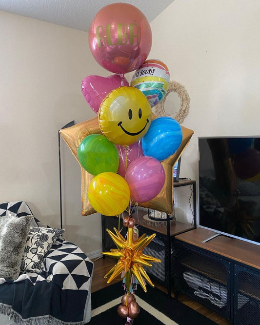 Party Helium Balloon Get Well Soon Bouquet 13