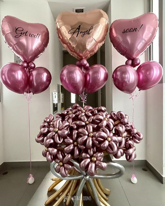 Party Helium Balloon Get Well Soon Bouquet 14