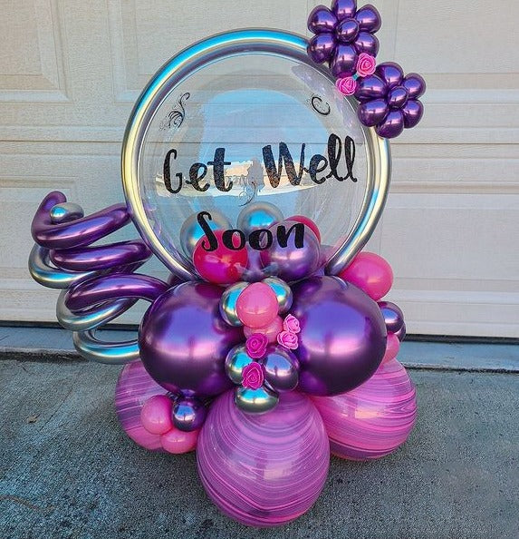 Party Helium Balloon Get Well Soon Bouquet 16