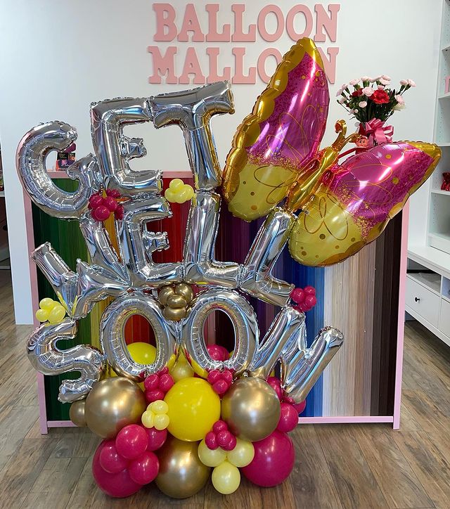 Party Helium Balloon Get Well Soon Bouquet 18
