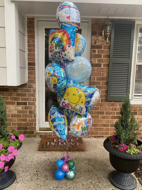 Party Helium Balloon Get Well Soon Bouquet 5
