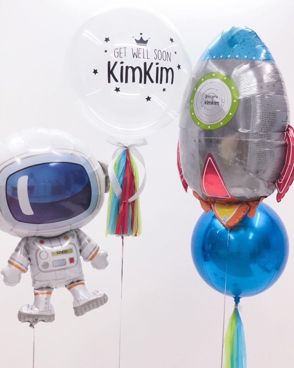 Party Helium Balloon Get Well Soon Bouquet 8