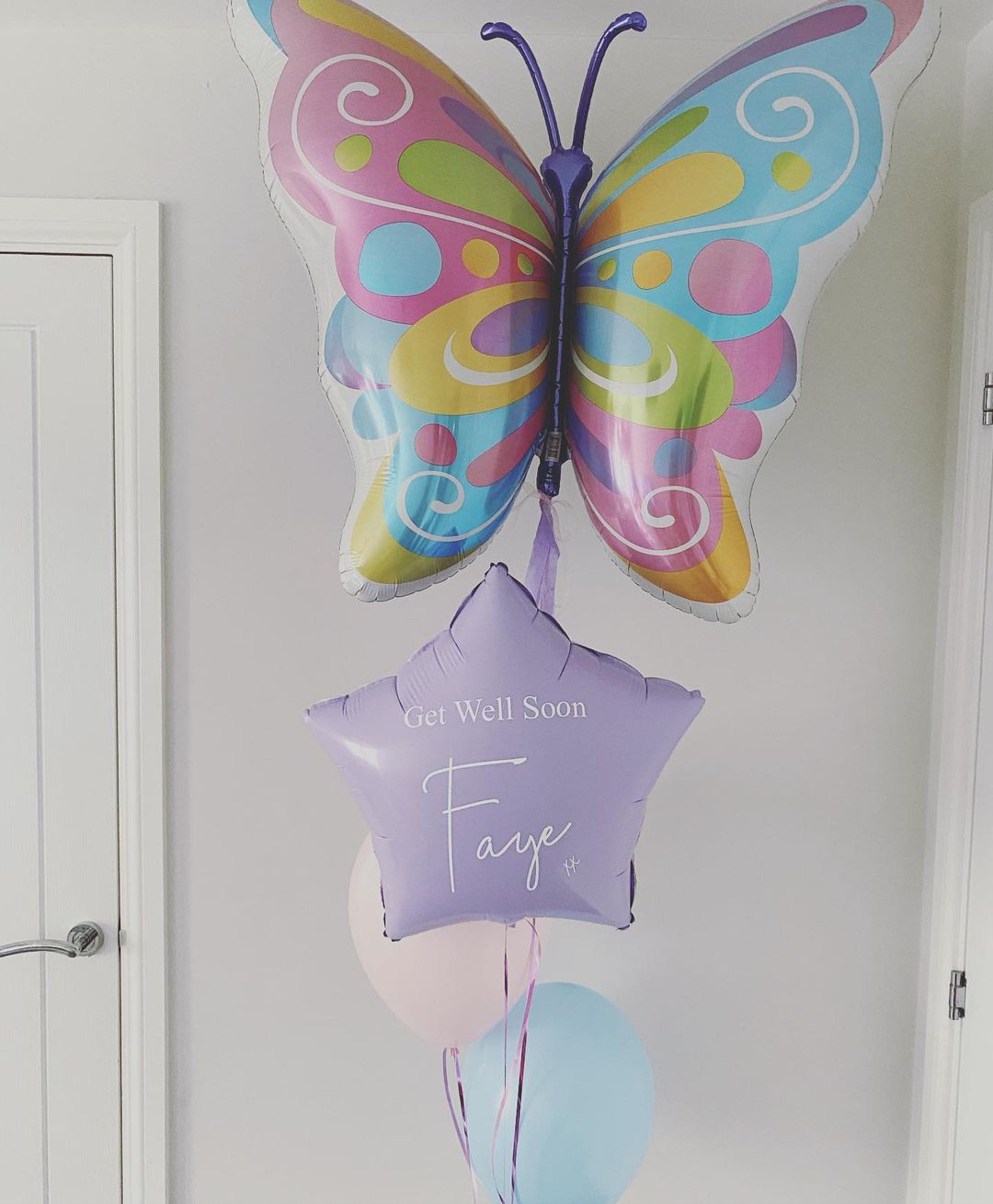 Party Helium Balloon Get Well Soon Bouquet 9