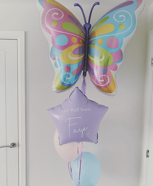 Party Helium Balloon Get Well Soon Bouquet 9