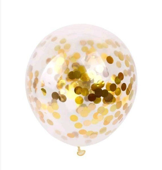 Party Ballooon Gold Confetti Latex Balloon-50CT