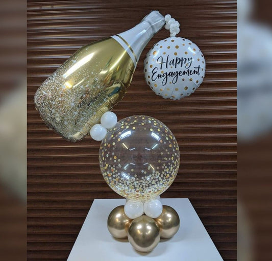 Anniversary Champagne Bottle & Confetti Bubble Balloon Bouquet