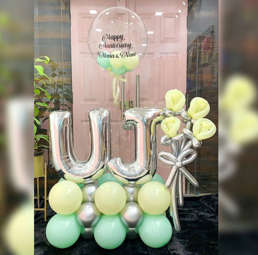 Happy Anniversary & Supershape Letters Balloon Bouquet