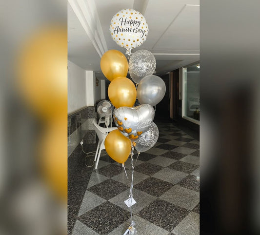Happy Anniversary Latex And Confetti Balloon Bunch