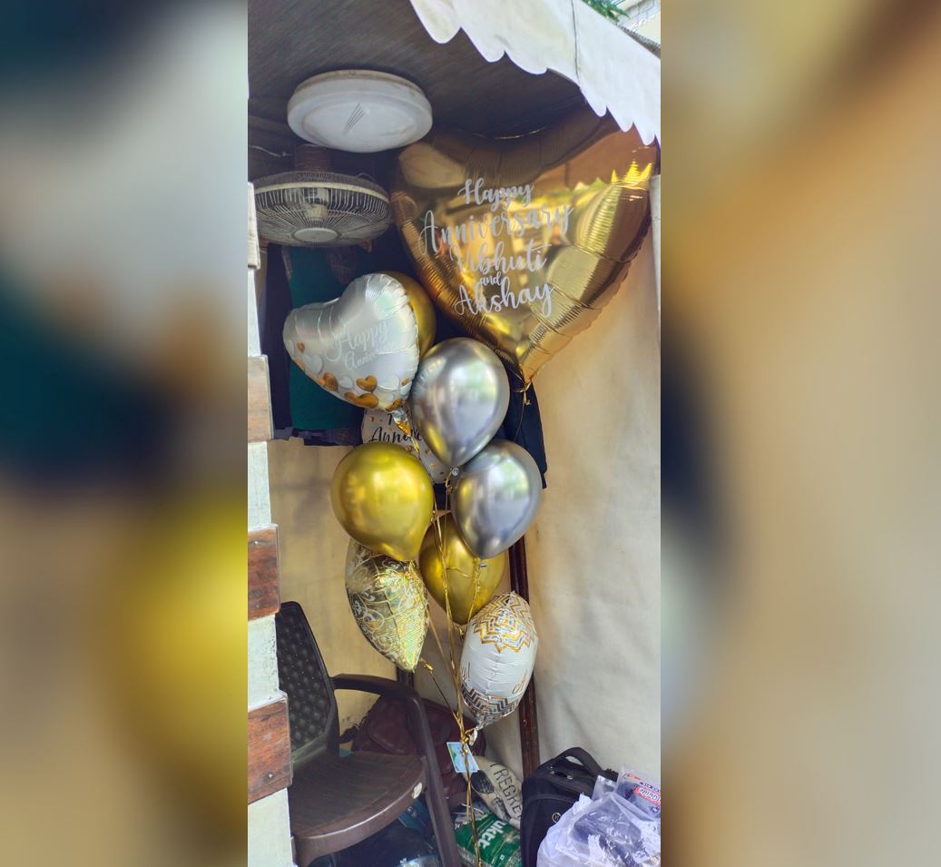 Happy Anniversary Supershape Personalized Heart Balloon Bouquet