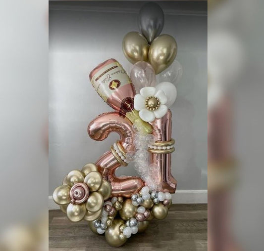 Happy Anniversary Champagne Bottle & Letter Balloon Bouquet