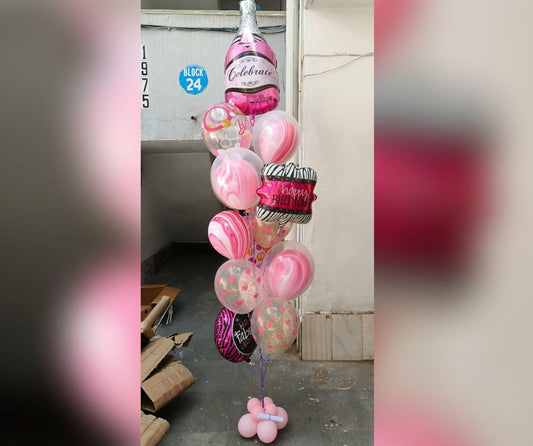 Confetti And Star Balloons Bouquet