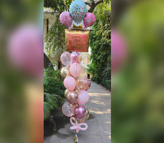 HBD  Stars And Heart Balloon Bouquet