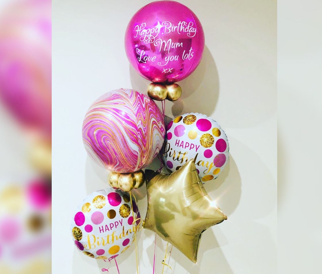 HBD Mum ORBz And Star Balloon Bouquet