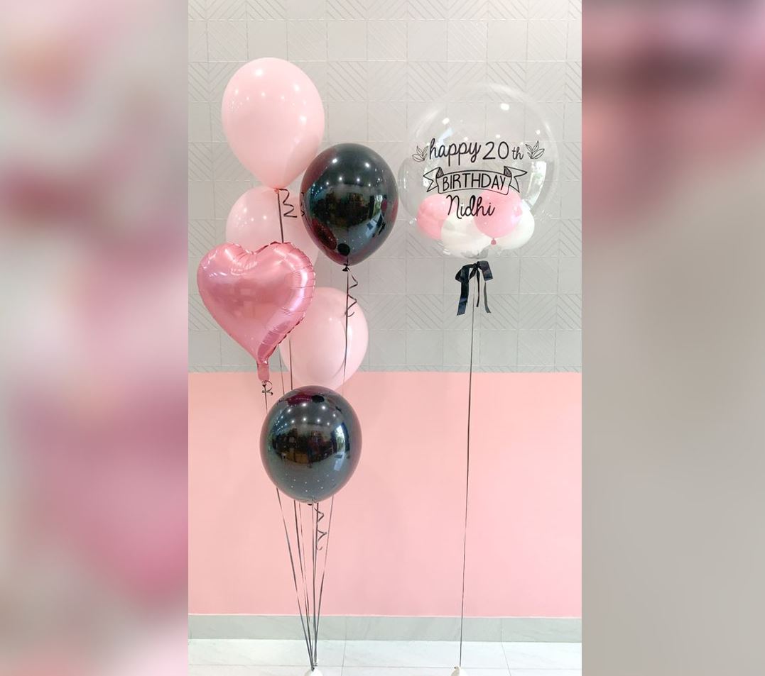 Peppa Pig Theme Bubble And Stars Balloon Bouquet