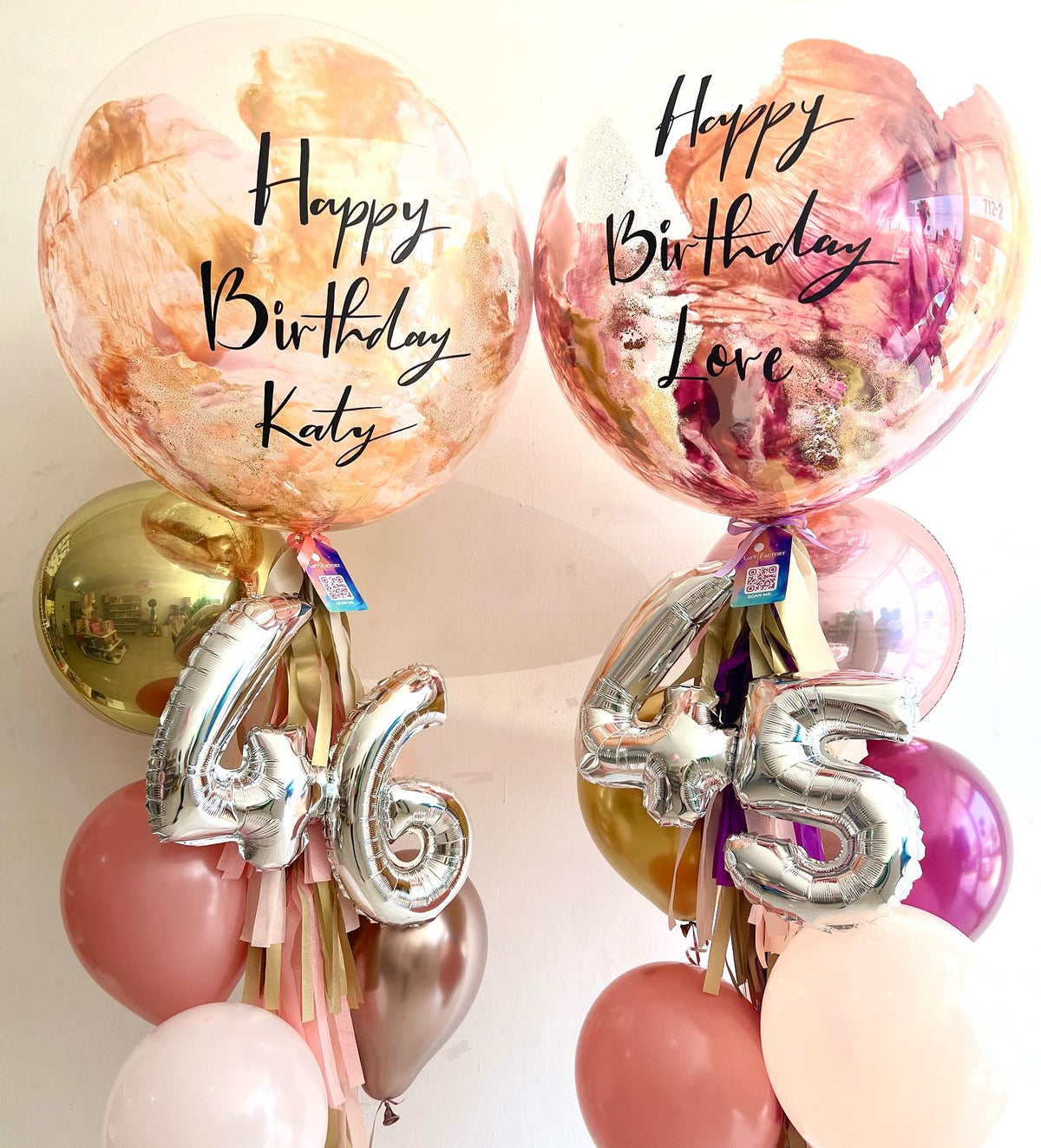 HBD Personalized Bubble And ORBz Balloon Bouquet