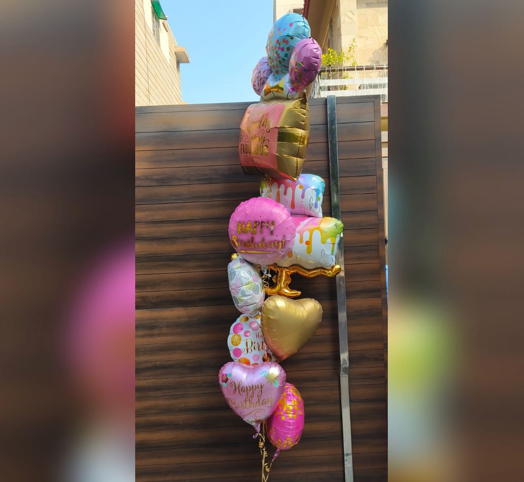 HBD Cake  Balloon Bouquet