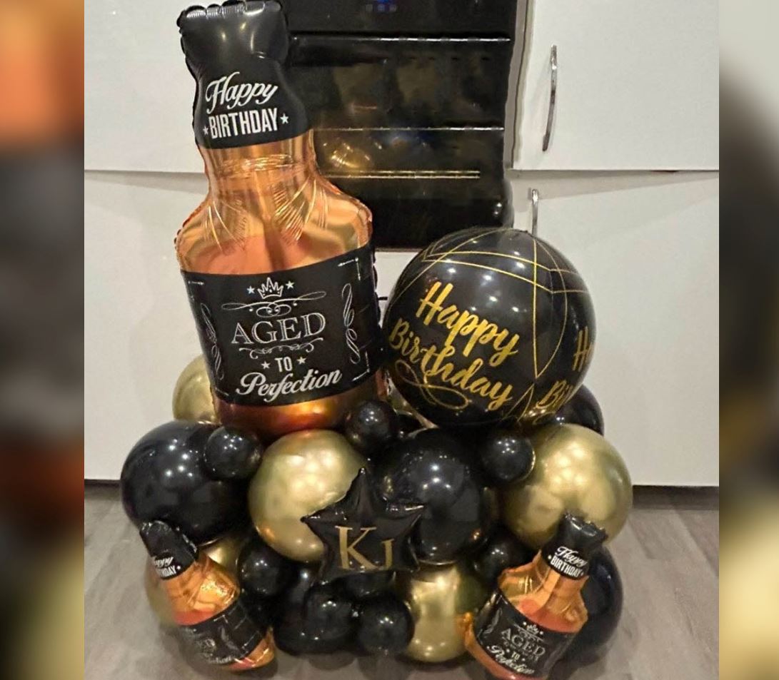 HBF Aged Perfect Champagne Bottle Balloon Bouquet