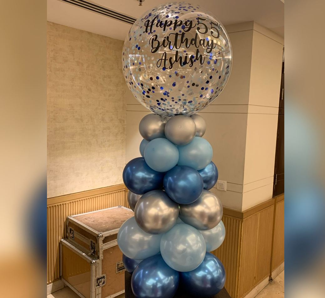 HBD Personalized Chrome Cluster Balloon Bouquet