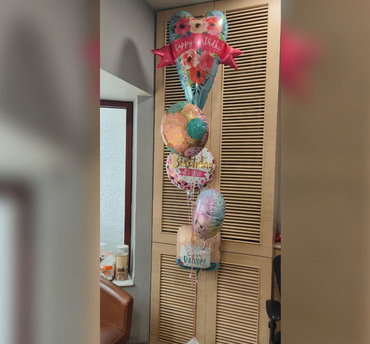 HBD Folower Balloon Bouquet