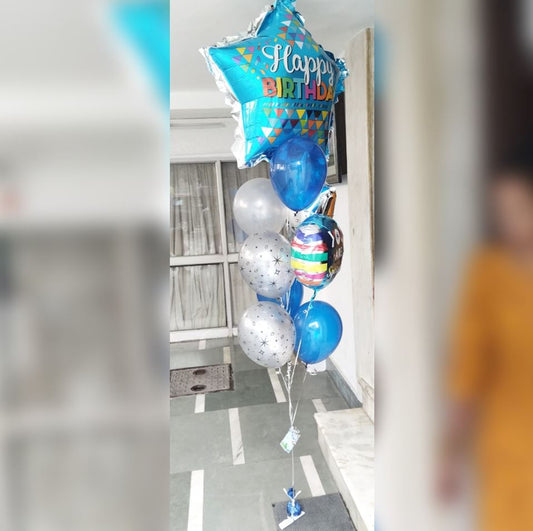 HBD Supershape Star Balloon Bouquet