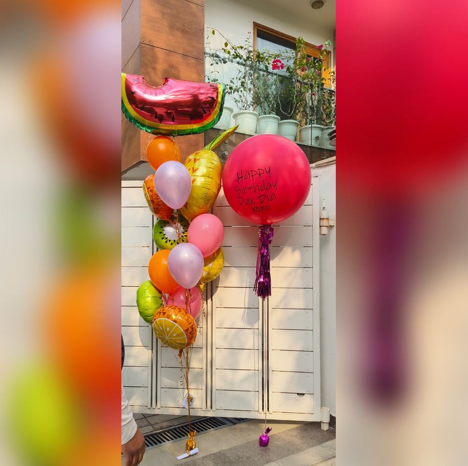 HBD Fruits And Supershape Latex Balloon Bouquet