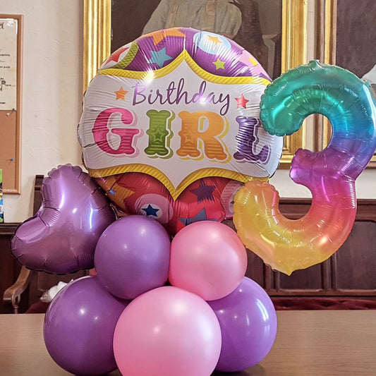 3rd Birthday balloon bunch