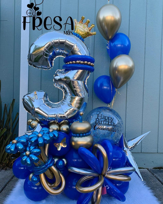 3rd Birthday Balloon Cluster
