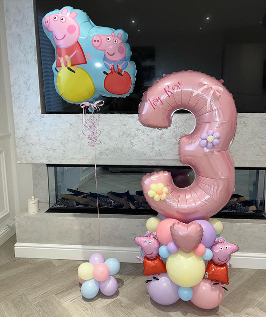 3rd Birthday balloon bunch