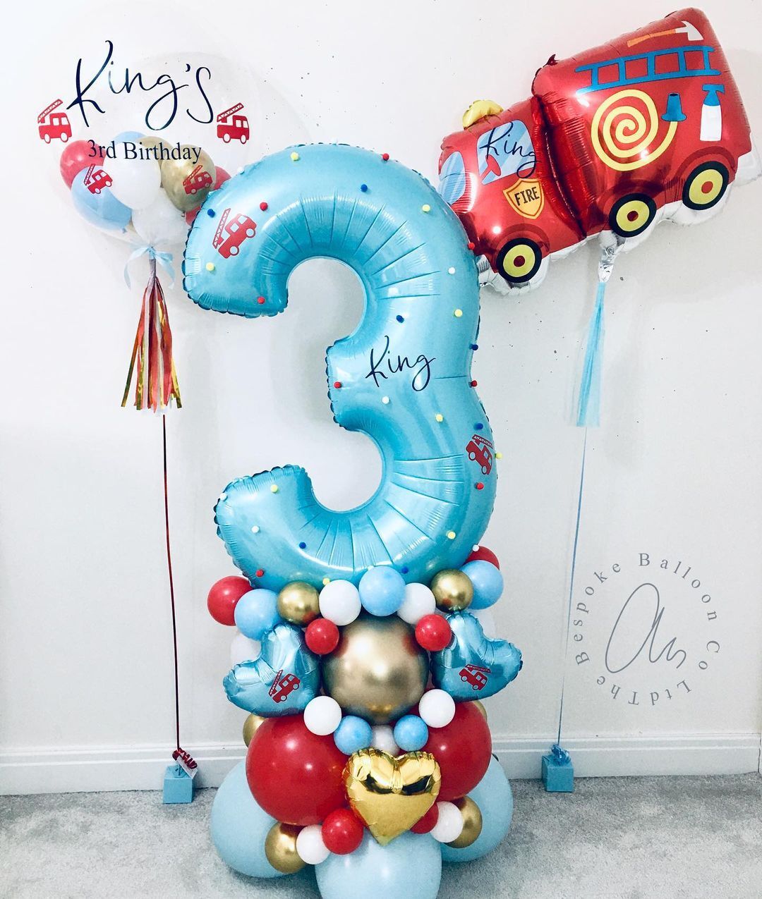 3rd Birthday Balloon bunch