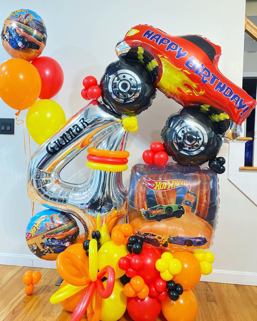 4th Birthday Balloon cluster