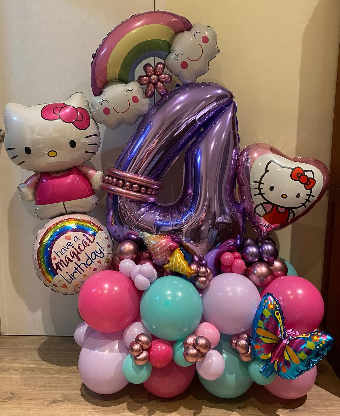 4th Birthday Balloon Bunch