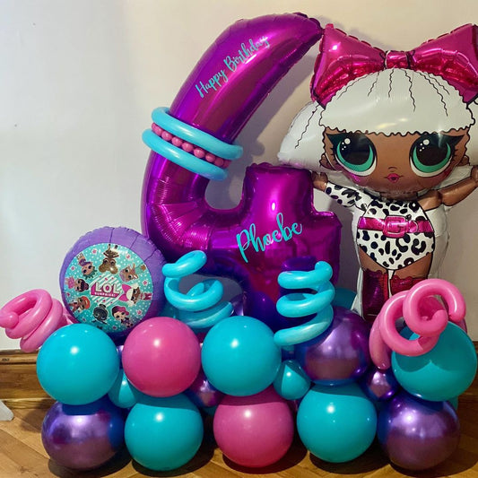 4th Birthday Balloon Cluster