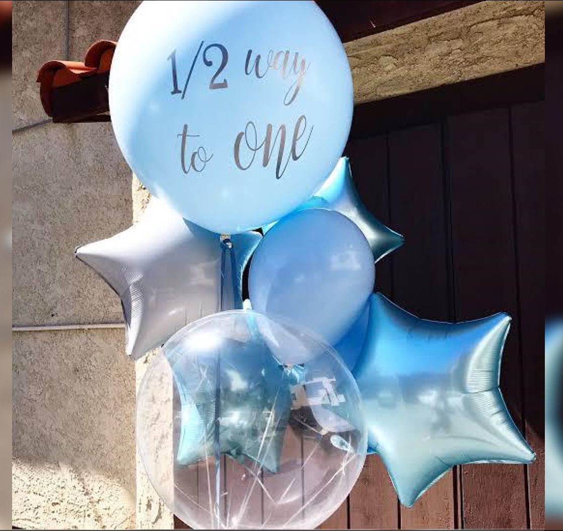 Half Birthday Bubble Balloon Bouquet