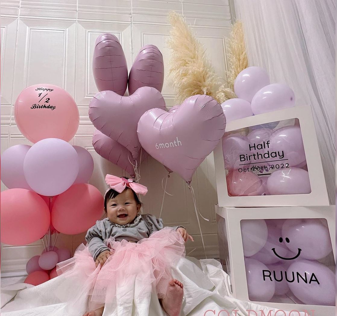 Half Birthday Heart Balloons Decoration