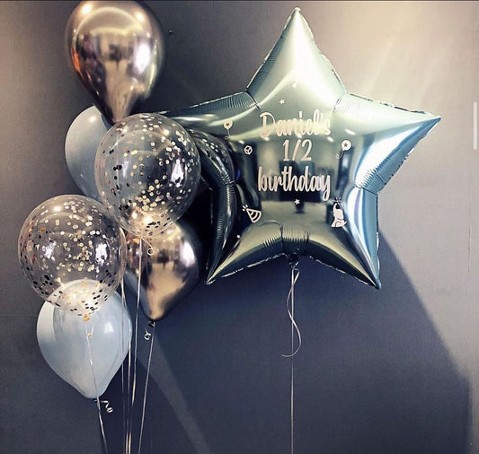 Supershape Star Half Birthday Balloon Bouquet