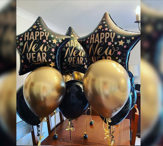 Happy New Year Balloon Star Balloon Bouquet