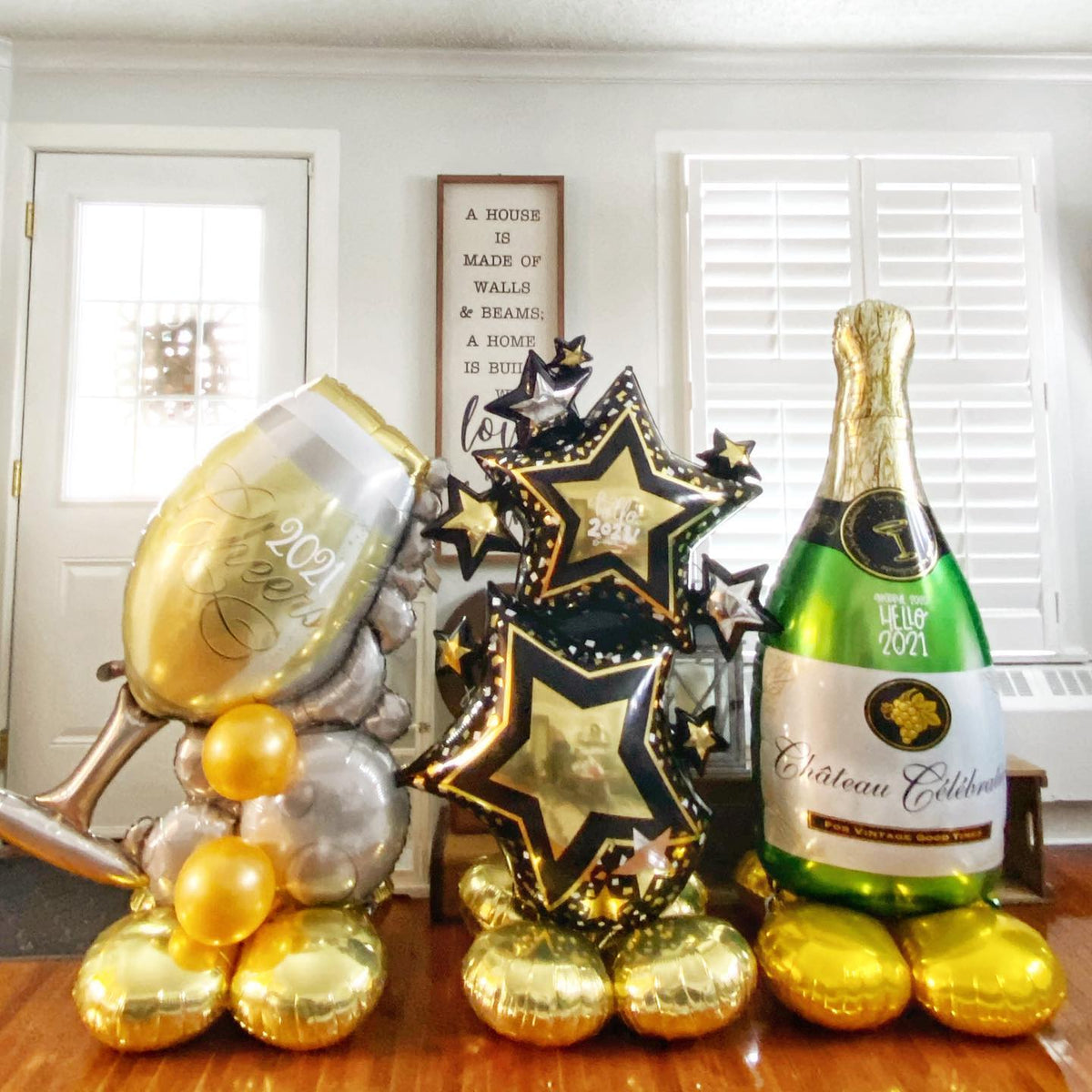 New Year Champagne Balloon Bouquet