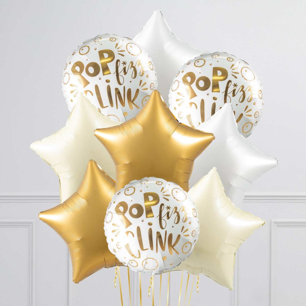 Pop Fizzy Round Foil Star Balloon Bouquet