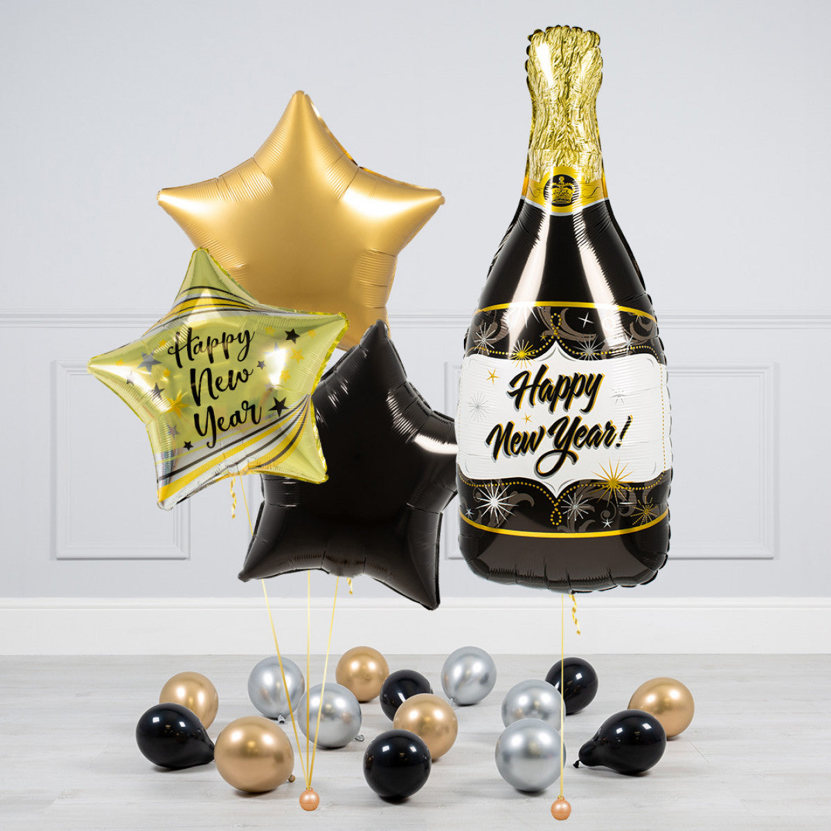 New Year Champagne Bottle Balloon Bouquet